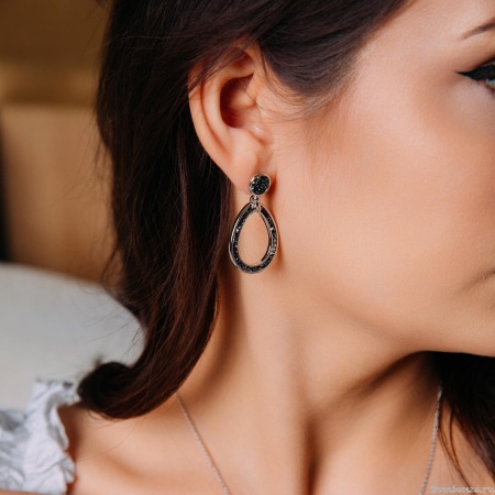 Серьги Fiore Luna, Jet Nut